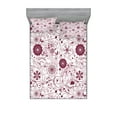 thumbnail image 1 of Ambesonne Floral Fitted Sheet & Pillow Sham Set, Vibrant Baroque, Full, Maroon Rose, 1 of 2