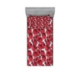 thumbnail image 1 of Ambesonne Floral Fitted Sheet & Pillow Sham Set, Vibrant Roses Bouquet, Twin, Purple Pink Red, 1 of 2
