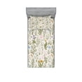 thumbnail image 1 of Ambesonne Floral Fitted Sheet & Pillow Sham Set, Vintage Garden Plants, Twinxl, Reseda Green Beige, 1 of 2