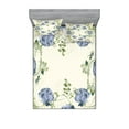 thumbnail image 1 of Ambesonne Floral Fitted Sheet & Pillow Sham Set, Vintage Roses Framework, Queen, Blue Green Cream, 1 of 2
