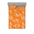 thumbnail image 1 of Ambesonne Floral Fitted Sheet & Pillow Sham Set, Vivid Blooms Spring Tree, Full, Orange Lilac, 1 of 3