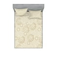 thumbnail image 1 of Ambesonne Floral Fitted Sheet & Pillow Sham Set, Warm Colored Paisley, Queen, Cream Tan, 1 of 2