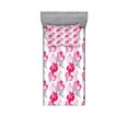 thumbnail image 1 of Ambesonne Floral Fitted Sheet & Pillow Sham Set, Watercolor Poppy Romance, Twin, Magenta Pink Grey, 1 of 2