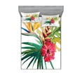 thumbnail image 1 of Ambesonne Floral Fitted Sheet & Pillow Sham Set, Wild Tropical Orchid, Queen, Fuchsia Forest Green, 1 of 2