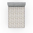 thumbnail image 1 of Ambesonne Floral Fitted Sheet, Poppy Flowers Retro Palette, King Size, Dark Eggshell Brown White, 1 of 5