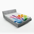 thumbnail image 1 of Ambesonne Floral Fitted Sheet, Rainbow Colored Flower, Full Size, Multicolor, 1 of 2