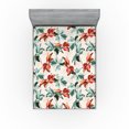 thumbnail image 1 of Ambesonne Floral Fitted Sheet, Retro Botany Exotic Leaves, Full Size, Pale Rust Seafoam Emerald, 1 of 5