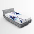 thumbnail image 1 of Ambesonne Floral Fitted Sheet, Retro Flowers Watercolor, Twin XL Size, White Purple Blue, 1 of 3