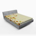 thumbnail image 1 of Ambesonne Floral Fitted Sheet, Retro Swirled Flowers, Queen Size, Green Orange White, 1 of 2