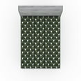 thumbnail image 1 of Ambesonne Floral Fitted Sheet, Rose Lover Delicate Artwork, Full Size, White and Army Green, 1 of 5