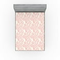 thumbnail image 1 of Ambesonne Floral Fitted Sheet, Rose with Leaves Botany Art, Full Size, Pale Mauve Pastel Pink, 1 of 5
