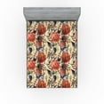 thumbnail image 1 of Ambesonne Floral Fitted Sheet, Rustic Pattern Cotton Blooms, California King, Salmon Quartz Camel, 1 of 5