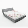 thumbnail image 1 of Ambesonne Floral Fitted Sheet, Soft Sakura Flower Branches, Full Size, Umber Green, 1 of 3
