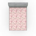 thumbnail image 1 of Ambesonne Floral Fitted Sheet, Soft Tones Flowers Spring, Queen Size, Pale Rose Pink and Sage Green, 1 of 5