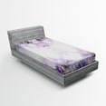 thumbnail image 1 of Ambesonne Floral Fitted Sheet, Spring Flower Bloom, Twin XL Size, Lilac Purple Green, 1 of 2