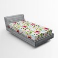thumbnail image 1 of Ambesonne Floral Fitted Sheet, Spring Flowers Pastel, Twin XL Size, Pink Purple Green, 1 of 3