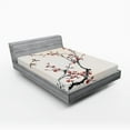 thumbnail image 1 of Ambesonne Floral Fitted Sheet, Style Art Birds, California King, Pale Maroon Black, 1 of 3