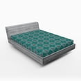 thumbnail image 1 of Ambesonne Floral Fitted Sheet, Traditional Spanish, Full Size, Jade Green Pale Blue Red, 1 of 3