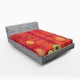thumbnail image 1 of Ambesonne Floral Fitted Sheet, Umbellifer Flower Tartan, Full Size, Yellow Dark Coral, 1 of 2