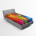 thumbnail image 1 of Ambesonne Floral Fitted Sheet, Vibrant Colored Pattern, Twin Size, Multicolor, 1 of 2