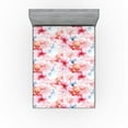 thumbnail image 1 of Ambesonne Floral Fitted Sheet, Vintage Romance Art Flowers, King Size, Soft Blue and Pale Pink, 1 of 5