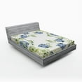 thumbnail image 1 of Ambesonne Floral Fitted Sheet, Vintage Roses Framework, Full Size, Blue Green Cream, 1 of 2
