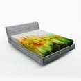 thumbnail image 1 of Ambesonne Floral Fitted Sheet, Violet Garden Flower, Full Size, Green, 1 of 2