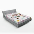 thumbnail image 1 of Ambesonne Floral Fitted Sheet, Watercolor Cartoon Sheep, Queen Size, Multicolor, 1 of 2