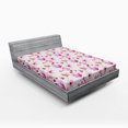 thumbnail image 1 of Ambesonne Floral Fitted Sheet, Watercolor Spring Blooms, Queen Size, Pink Purple Coral, 1 of 2