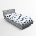 thumbnail image 1 of Ambesonne Floral Fitted Sheet, Watercolor Violet Blooms, Twin XL Size, Turquoise Navy Blue, 1 of 3