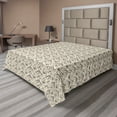 thumbnail image 1 of Ambesonne Floral Flat Bedding Sheet Soft Top Sheet, Abstract Blossom Damask Art, Full, Pale Sage Green Cream, 1 of 1