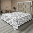 thumbnail image 1 of Ambesonne Floral Flat Bedding Sheet Soft Top Sheet, Achromatic Colors of Flowers, Queen, White Grey, 1 of 1