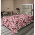 thumbnail image 1 of Ambesonne Floral Flat Bedding Sheet Soft Top Sheet, Blooming Peonies Pattern Art, Twin, Pale Pink Laurel Green, 1 of 1