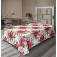 thumbnail image 1 of Ambesonne Floral Flat Bedding Sheet Soft Top Sheet, Bohemian Flowers in Bloom, Twin, Magenta Sage Green White, 1 of 1