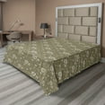 thumbnail image 1 of Ambesonne Floral Flat Bedding Sheet Soft Top Sheet, Botanical Autumnal Blossom, California King, Green Brown Slate Brown, 1 of 1