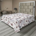thumbnail image 1 of Ambesonne Floral Flat Bedding Sheet Soft Top Sheet, Delicate Pink Details Bloom, California King, Blue Grey and Coral, 1 of 1