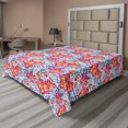 thumbnail image 1 of Ambesonne Floral Flat Bedding Sheet Soft Top Sheet, Fashion Red Flowers Plot, Full, Hot Pink and Blue Violet, 1 of 1