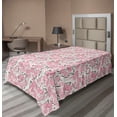 thumbnail image 1 of Ambesonne Floral Flat Bedding Sheet Soft Top Sheet, Fashion Vintage Flowers Plot, Twin XL, Pastel Pink and Dark Grey, 1 of 1