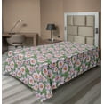 thumbnail image 1 of Ambesonne Floral Flat Bedding Sheet Soft Top Sheet, Flowering Nature of Tropical, Twin, Pastel Purple Fern Green, 1 of 1