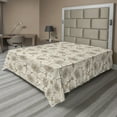 thumbnail image 1 of Ambesonne Floral Flat Bedding Sheet Soft Top Sheet, Flowers Art French Garden, King, Dark Tan Champagne and Grey, 1 of 1