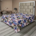 thumbnail image 1 of Ambesonne Floral Flat Bedding Sheet Soft Top Sheet, Flowers Branches Vintage Art, King, Ceil Blue and Dark Pink, 1 of 1