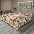 thumbnail image 1 of Ambesonne Floral Flat Bedding Sheet Soft Top Sheet, Flowers Brush Strokes Grunge, California King, Coral Pale Camel and Blush, 1 of 1