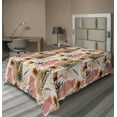 Ambesonne Floral Flat Bedding Sheet Soft Top Sheet, Flowers Brush