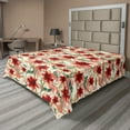 thumbnail image 1 of Ambesonne Floral Flat Bedding Sheet Soft Top Sheet, Flowers Leaves Berries Plot, Queen, Scarlet Laurel Green, 1 of 1