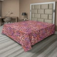 thumbnail image 1 of Ambesonne Floral Flat Bedding Sheet Soft Top Sheet, Flowery Meadow Spring Print, King, Lavender Salmon and Pink, 1 of 1