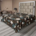 thumbnail image 1 of Ambesonne Floral Flat Bedding Sheet Soft Top Sheet, Garden Roses Leaves Pattern, California King, Seal Brown Dark Teal, 1 of 1