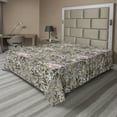 thumbnail image 1 of Ambesonne Floral Flat Bedding Sheet Soft Top Sheet, Leaves Wild Roses Chamomiles, California King, Sage Green Taupe and Blush, 1 of 1