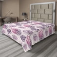 thumbnail image 1 of Ambesonne Floral Flat Bedding Sheet Soft Top Sheet, Minimalist Dots Rose Pattern, King, Dark Purple Grey Pink, 1 of 1