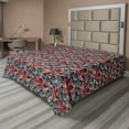 thumbnail image 1 of Ambesonne Floral Flat Bedding Sheet Soft Top Sheet, Peonies Branches Scenery, King, Dark Coral Teal and Blue, 1 of 1
