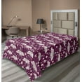 thumbnail image 1 of Ambesonne Floral Flat Bedding Sheet Soft Top Sheet, Raindrops Flowers Ornament, Twin XL, Sea Blue and Pastel Pink, 1 of 1